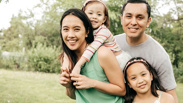 Happy family having fun outdoor